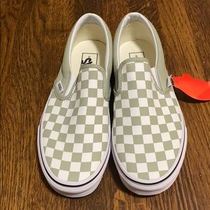 Vans checker classic slip on - desert sag color